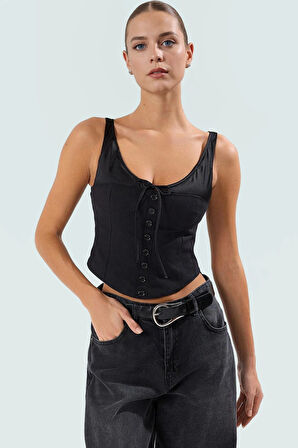 Fitted Askılı Bluz Keten ve Pamuk Karışımı Nefes Alabilir Kumaş Zarifane Tasarım