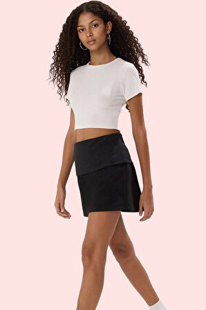 Kadın Finike Dokuma Şort Etek Yüksek Bel Kısa Boy Dar Paça Günlük Yaz Aylarının Vazgeçilmezi