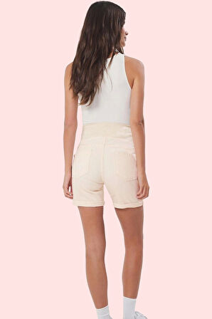 Kadın Hamile Denim Şort Renk Yüksek Bel Boru Paça Rahat Günlük Hafta Sonu Kaliteli Malzeme