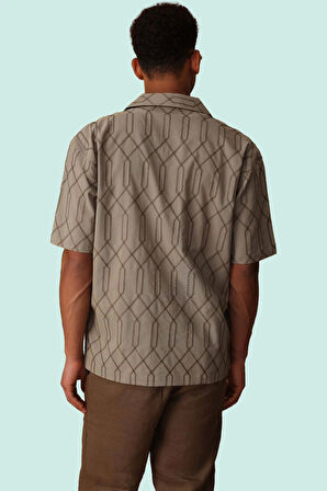 Erkek Basic Fit Nakışlı Gömlek Pamuklu Dokuma Kumaşla Rahatlık ve Şıklık Dayanıklı Malzeme