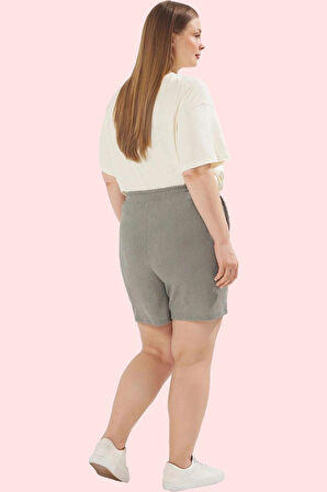 Kadın Regular Şort Bürümcük Dokuma Yüksek Bel Günlük Kombinler Hafta Sonu Kaliteli Malzeme