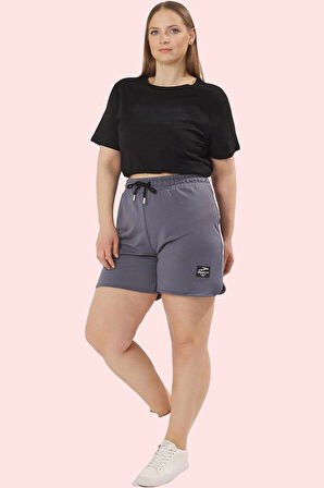 Kadın Pamuklu Örme Şort Büyük Beden Yüksek Bel Casual Stil Günlük Kullanım Kaliteli Malzeme