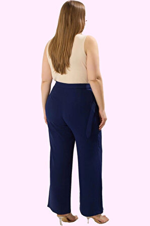 Kadın Geniş Paça Pantolon Polyester Dokuma Kumaş İş Hayatının Şıklığı Yaz Aylarının Vazgeçilmezi