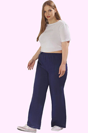 Kadın Düz Pantolon Yüksek Bel Geniş Paça Rahatlığıyla Günlük Şıklık Yaz Aylarının Vazgeçilmezi