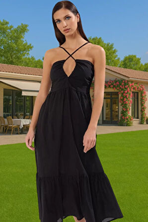 Yazlık Kadın 100 Pamuk Maxi Elbise Etnik Desenli Plaj Günlük Kullanım İçin Seçkin Malzeme