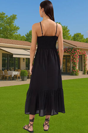 Yazlık Kadın 100 Pamuk Maxi Elbise Etnik Desenli Plaj Günlük Kullanım İçin Seçkin Malzeme