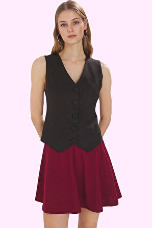 Kadın Mini Kloş Etek Scuba Krep Kumaş Rahat Günlük Stil Hafta Sonu Yaz Aylarının Vazgeçilmezi