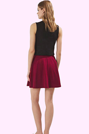 Kadın Mini Kloş Etek Scuba Krep Kumaş Rahat Günlük Stil Hafta Sonu Yaz Aylarının Vazgeçilmezi