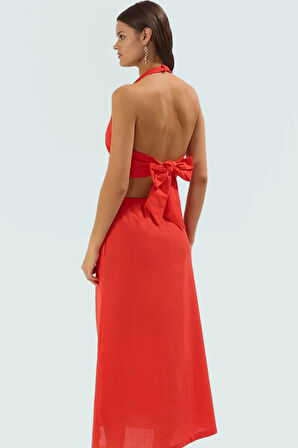 Plaj Şıklığı İçin Pamuk Bluz Etek Takım Kolsuz V Yaka Özenle Seçilmiş Zarifane Tasarım