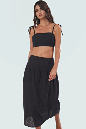 Plaj için İdeal Pamuklu Bluz Etek Takımı Rahat ve Şık Görünüm