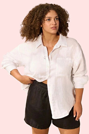 Kadın Keten Gömlek Günlük Kullanım İçin Rahat ve Şık Hafta Sonu Yaz Aylarının Vazgeçilmezi