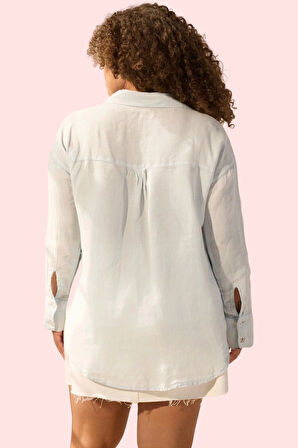 Kadın Keten Gömlek Günlük Kullanım İçin Rahat ve Şık Hafta Sonu Yaz Aylarının Vazgeçilmezi