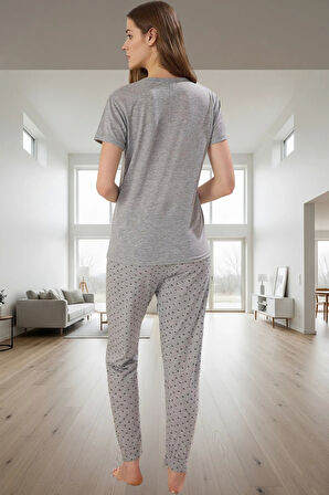 Rahat Ev Giyim Pijama Takımı; Galaksi Baskı Pamuklu 2'li Takım Trend Tasarım Mükemmel Uyum