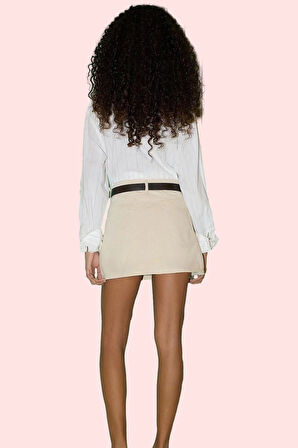 Kadın Denim Kemerli Şort Etek Pamuk Kısa Boy Günlük Stil Hafta Sonu Yaz Aylarının Vazgeçilmezi