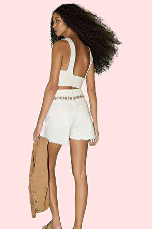 Kadın Kısa Boy Mom Fit Denim Şort Renk Pamuk Günlük Kombinler İçin İdeal Dayanıklı Malzeme