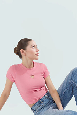 Kısa Kol Örme Bluz Bisiklet Yaka Fitted Ottoman Kumaş Yazlık Rahat Ve Şık Trend Tasarım