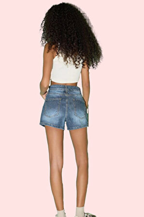 Kadın Şort Pamuk Denim City Short Kalıp Geniş Paça Günlük Kullanım Yaz Aylarının Vazgeçilmezi