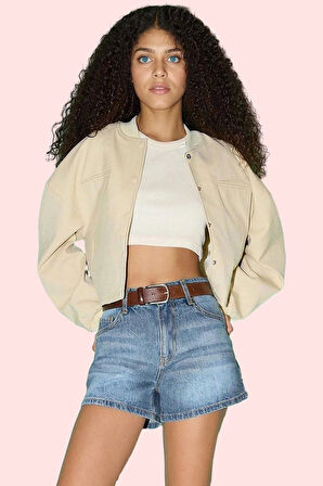 Kadın Şort Pamuk Denim City Short Kalıp Geniş Paça Günlük Kullanım Yaz Aylarının Vazgeçilmezi