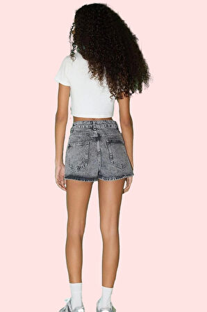 Kadın Denim Şort Yüksek Bel Pamuk Etek Günlük Dayanıklı Malzeme Yaz Aylarının Vazgeçilmezi