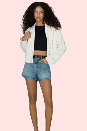 Kadın Şort Denim Düz Desen Pamuklu Kısa Boy Geniş Paça Günlük Tarz Yaz Aylarının Vazgeçilmezi