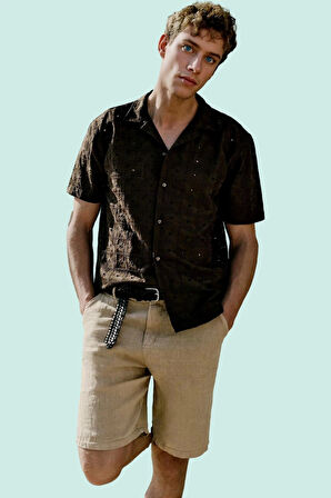 Erkek Brode Detaylı Regular Fit Kisa Kol Gömlek Günlük Yaz Kombinleri Stilin Buluştuğu Yer