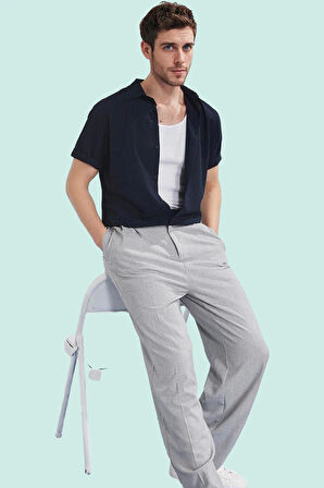 Erkek Kısa Kollu Crinkle Dokuma Gömlek Günlük Ve Rahat Stil Hafta Sonu Yaz Aylarının Vazgeçilmezi