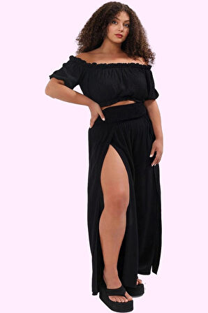 Kadın Yüksek Bel Geniş Paça Plaj Pantolonu Çiçek Desenli Crinkle Dokuma Rahat Yaz Günlük Kullanım