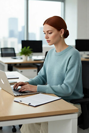 Şık Kadın Triko Kazak Regular Kalıp Düşük Kol Bisiklet Yaka Tasarım Soğuk Havalar İçin Mükemmel