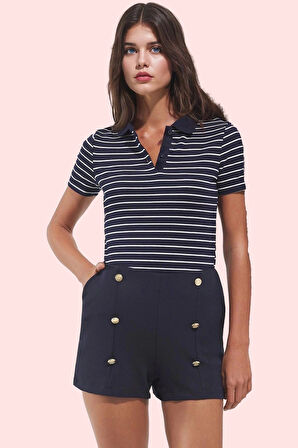 Kadın Yüksek Bel Boru Paça Bermuda Şort Günlük Kombinler İçin Rahat Ve Şık Kaliteli Malzeme