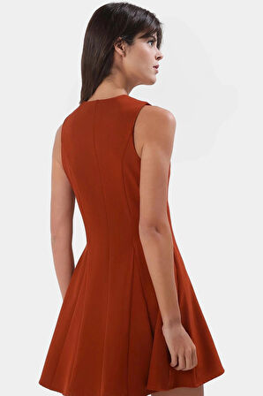 Kolsuz Finike Dokuma Mini Elbise 88% Polyester 12% Elastan Trend Tasarım