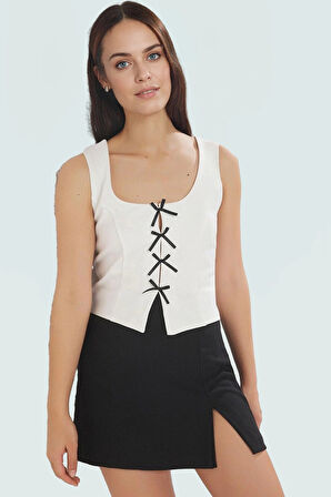 Kolsuz Bluz Yazlık Casual Fitted İnterlok Örme Kumaş Özenle Seçilmiş Kaliteli İşçilik