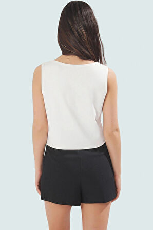 Kolsuz Bluz Yazlık Casual Fitted İnterlok Örme Kumaş Özenle Seçilmiş Kaliteli İşçilik