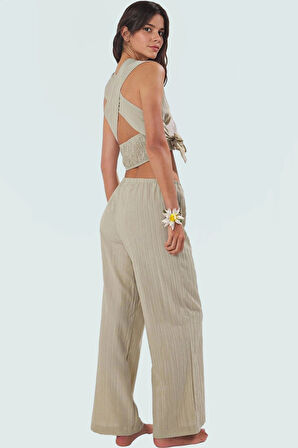 Rahat ve Şık Plaj Takımı Yazlık Viskoz Dokuma Oversize Kalıp Günlük Kullanım İçin