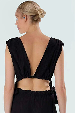 Yazlık Pamuklu Bluz Pantolon Takım Bağlama Detaylı Rahat Kalıp Nefes Alan Kumaş Modern Stil