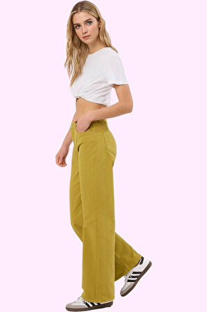 Kadın Düz Desen Wide Leg Pantolon Pamuk Rahat Günlük Stil Hafta Sonu Yaz Aylarının Vazgeçilmezi