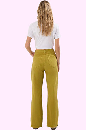 Kadın Düz Desen Wide Leg Pantolon Pamuk Rahat Günlük Stil Hafta Sonu Yaz Aylarının Vazgeçilmezi