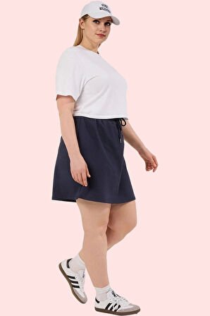 Kadın Günlük Örme Etek Yüksek Bel Straight Siluet Rahat Hafta Sonu Yaz Aylarının Vazgeçilmezi