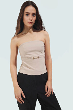 Dokuma Finike Kumaş Straplez Bluz Rahat ve Şık Yazlık Özenle Seçilmiş Kullanım