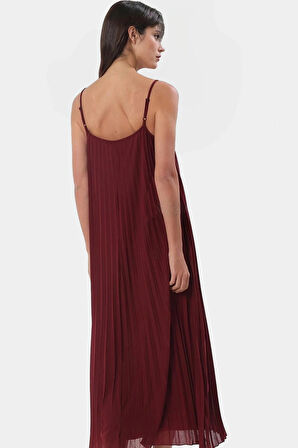 A line Tül Maxi Elbise Örme Kumaş Halter Yaka Yırtmaçlı Rahat Kesim Mükemmel Uyum Trend Tasarım