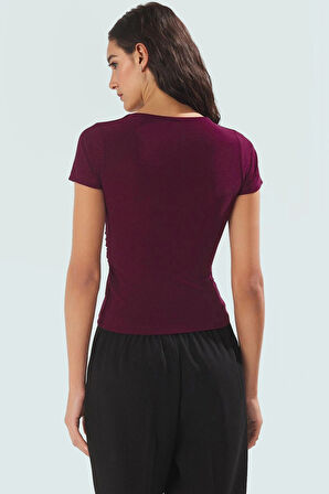 100 Polyester Fitted Vücut Bluz Renk V Yaka Yazlık Şık Görünüm Zarifane Tasarım Uzun Ömürlü