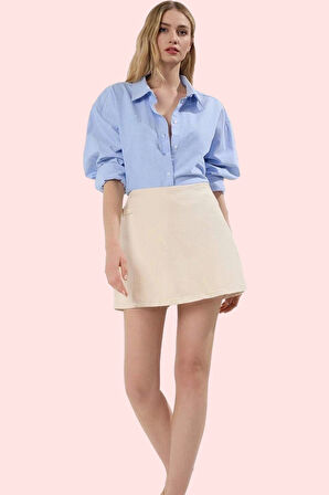 Kadın Düz Desen Pamuklu Şort Etek Rahat Günlük Yazlık Hafta Sonu Yaz Aylarının Vazgeçilmezi