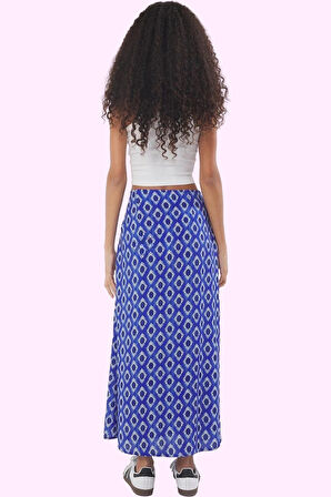 Kadın A line Midi Etek Viskoz Çiçekli Shally Dokuma Yaz Günlük Kullanım Stilin Buluştuğu Yer