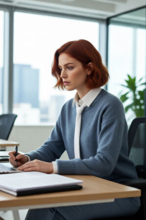 Kadın Oversize Bisiklet Yaka Triko Kazak Düşük Kollu Kış Mevsimi Rahatlığını Sunan Günlük Şıklık