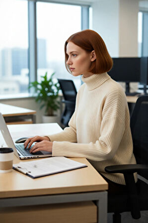 Kadın Balıkçı Yaka Oversize Düz Triko Kazak Kış Aylarında Modern ve Rahat Bir Tarz Sunar Kaliteli