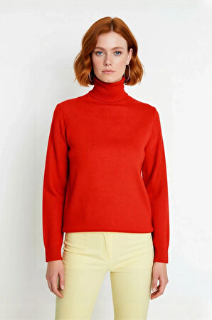 Kadın Günlük Akrilik Oversize Balıkçı Yaka Triko Kazak Konforlu Ve Şık Kış Kombinleri Kaliteli