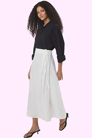 Kadın Düz Desen Maxi Etek A line Poliviskon Kumaş Ramadan Koleksiyonu Yazlık Günlük Kullanım