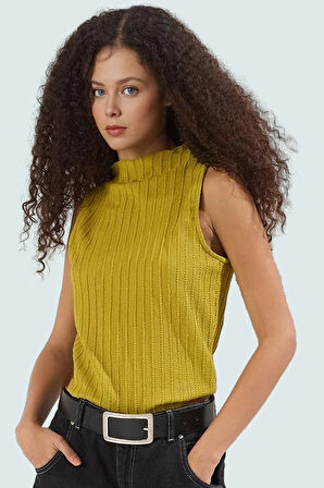 Kolsuz Örme Bluz Dik Yaka Regular Kalıp Renk Yazlık Kaliteli İşçilik Premium Kalite