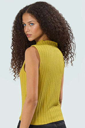 Kolsuz Örme Bluz Dik Yaka Regular Kalıp Renk Yazlık Kaliteli İşçilik Premium Kalite