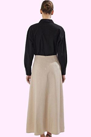 Kadın Düz Desen Maxi Etek Pamuk Günlük Kombinler İçin Rahat Hafta Sonu Yaz Aylarının Vazgeçilmezi