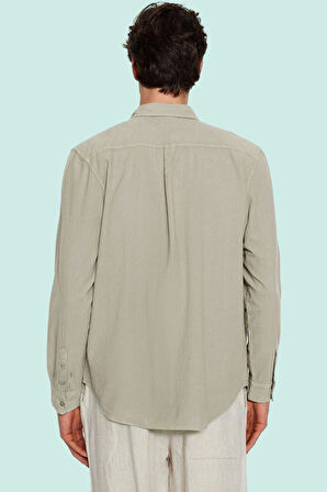 Erkek Pamuklu Keten Görünümlü Gömlek Regular Fit Rahat Günlük Stil Yaz Aylarının Vazgeçilmezi